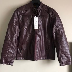 COOFANDY Mens Classic Pu Leather Jacket Motorcycle Jacket Biker Jacket Zipper Coat